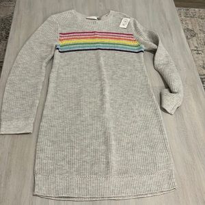 Girls NWT Rainbow Knit Sweater Dress SIZE 14